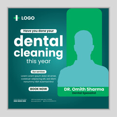 dentist medical post Facebook,instagram and social media marketing vector template
