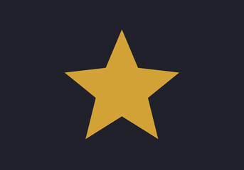 A yellow fivepointed star centered on a dark blue background