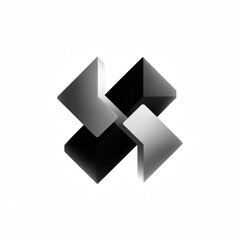 Stylish abstract logo design featuring geometric shapes in black and silver tones.