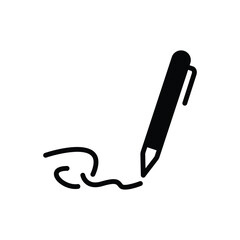 Black solid  icon for signature