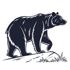 Fototapeta premium Bear Silhouette Vector Illustration – Wild Animal Silhouettes for Design and Decoration
