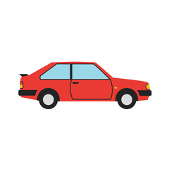 Car Illustration on White Background for Transportation and Automotive Design