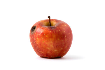 Close-up of a Rotten Apple on White