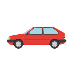 Car Illustration on White Background for Transportation and Automotive Design