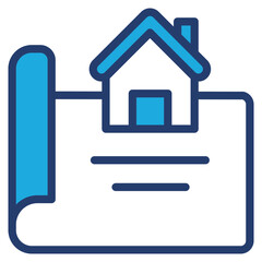 Technical Drawing blue color icon