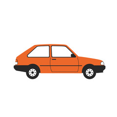 Car Illustration on White Background for Transportation and Automotive Design