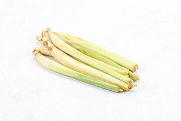 Green organic lemongrass stem heap
