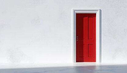 Red door on white wall