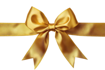 Elegant golden ribbon bow ideal for special gift wrapping or decorations for festive occasions