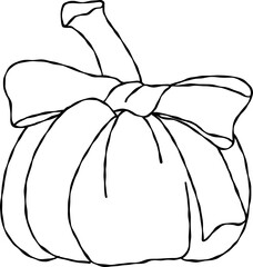Pumpkin Decorated with Retro Coquette Aesthetic for Halloween.