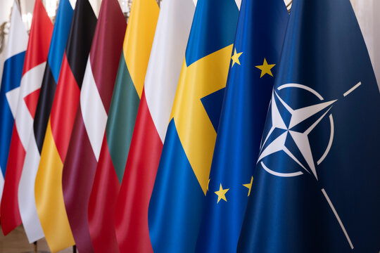Nato Flag together with Baltic Sea countries 