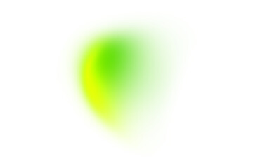 Glowing abstract shape, green yellow gradient background shape isolated on white