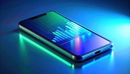 Smartphone Displaying Vibrant Financial Data Charts Modern Technology and Business Analytics Concept