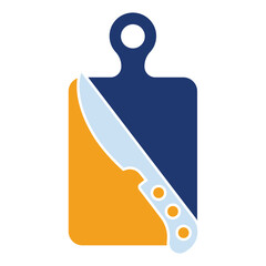 knife and chopping board logo template