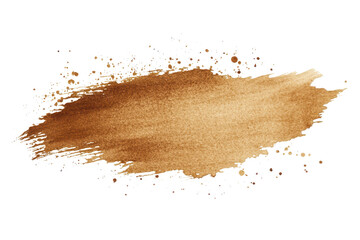 Brown watercolor stain with subtle texture and splatter effects against a white background suitable for artistic projects or design applications
