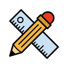 crossed pencil and ruler logo template