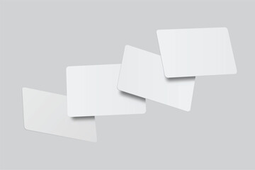 Playing cards mockup. Blank cards deck of poker hand, successful game, bet, casino ads, gambling business, game card or note cards, greeting card, invitation, credit card, business card isolated