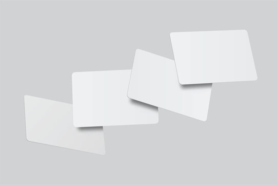 Playing cards mockup. Blank cards deck of poker hand, successful game, bet, casino ads, gambling business, game card or note cards, greeting card, invitation, credit card, business card isolated