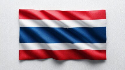 Naklejka premium Abstract minimalist flat design of the thai flag on a white background representing national identity and asian culture