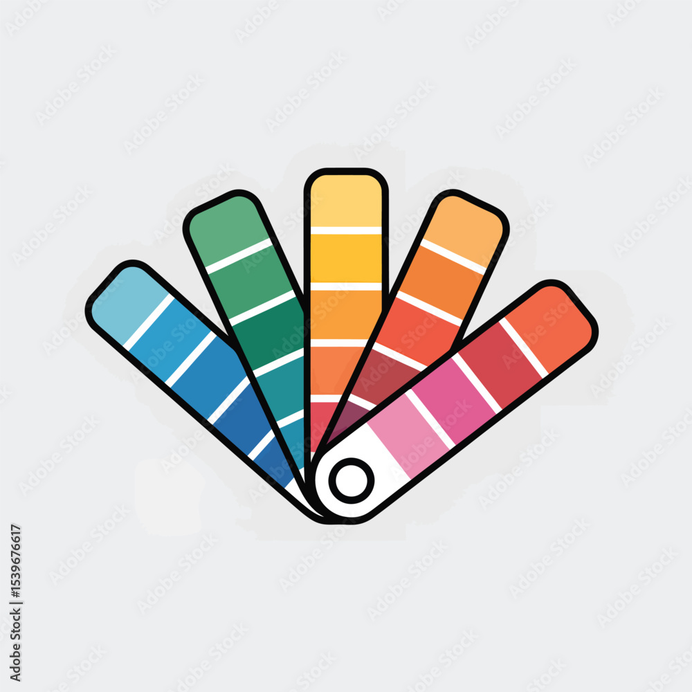 Aufkleber a colorful palette guide displaying a spectrum of hues for design inspiration and color selection re