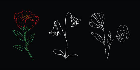 Beautiful flower rhinestone design. flower rhinestone design. rhinestone design,