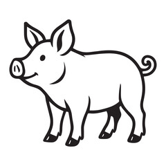 Fototapeta premium Swine Animal Graphic in Black and White for Sublimation Use