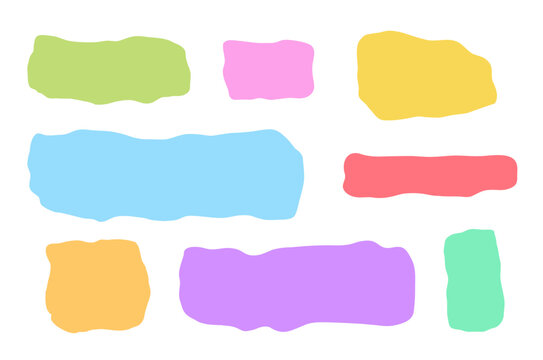 Irregular free form rectangle frame or text box. Wavy organic shapes in pastel color