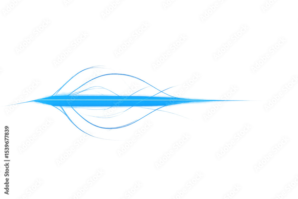 Poster blue light streak effect with transparent background, ideal for adding a modern and futuristic touch