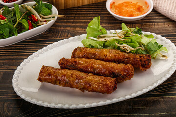 Fried Vietnamese spring roll with special sauce