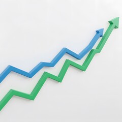 Upward Trending Growth Chart:  Visualizing Progress and Success
