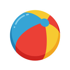A colorful beach ball isolated on white background for summer fun