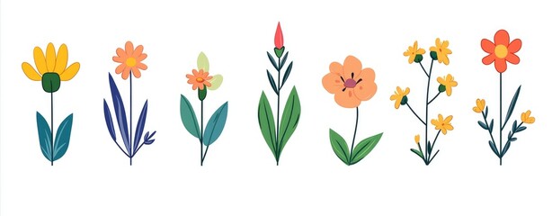 Colorful floral illustrations