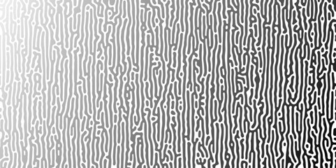 Abstract Turing organic wallpaper background. Linear design with biological shapes. Organic lines in Memphis. 260Turing reaction diffusion monochrome seamless pattern with chaotic motion.