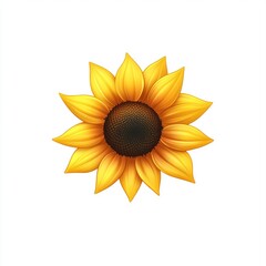 Detailed sunflower, bright yellow petals, dark center