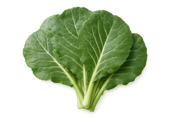 Collard greens isolated on transparent background, ideal for healthy eating and vegan or vegetarian recipes