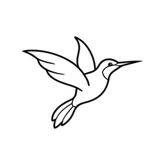 Obraz premium flying kingfisher with spread wings line art