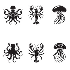 set of black and white icons