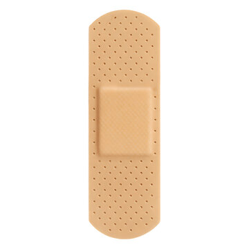 Medical bandaid strip close-up isolated on transparent background