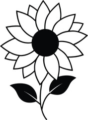 black and white flower vector illustration