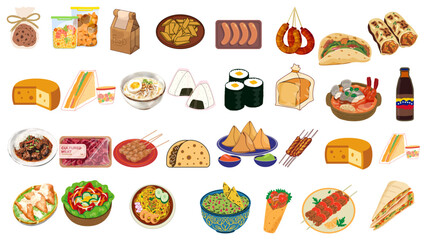 A collection of various foods including sandwiches, tacos, and other delicious meals shown here