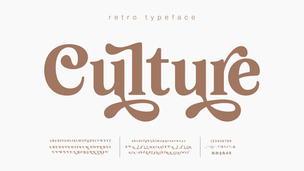Retro Elegant Luxury Font, Uppercase Lowercase And Number. Classic Lettering Minimal Fashion Designs. Typography modern serif fonts regular decorative vintage concept. vector illustration
