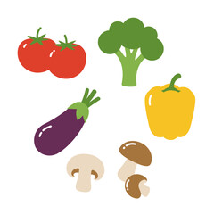 A colorful assortment of fresh vegetables, isolated on white background