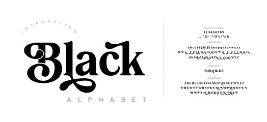 Retro Elegant Luxury Font, Uppercase Lowercase And Number. Classic Lettering Minimal Fashion Designs. Typography modern serif fonts regular decorative vintage concept. vector illustration
