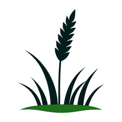 Simple wheat and grass silhouette illustration