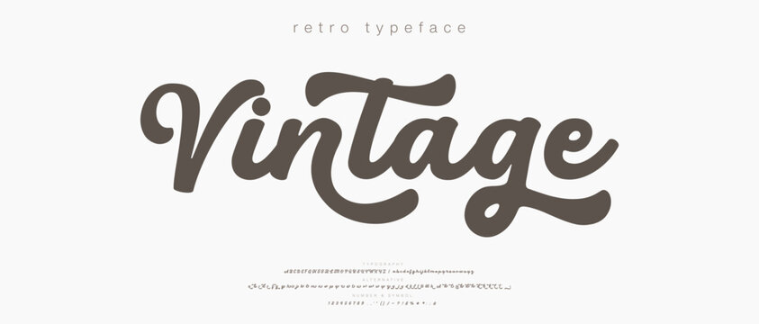 Retro Elegant Luxury Font, Uppercase Lowercase And Number. Classic Lettering Minimal Fashion Designs. Typography modern serif fonts regular decorative vintage concept. vector illustration
