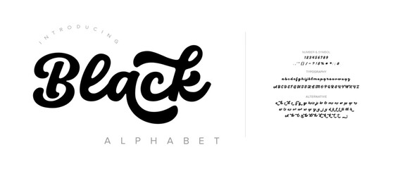 Retro Elegant Luxury Font, Uppercase Lowercase And Number. Classic Lettering Minimal Fashion Designs. Typography modern serif fonts regular decorative vintage concept. vector illustration
