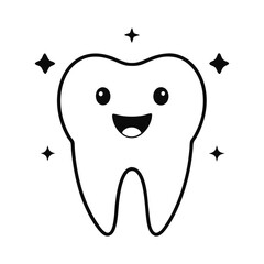 Happy Tooth Vector Icon

