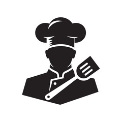 chef cooking vector silhouette clip art logo design illustration