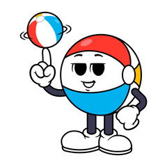 Vector Beach Ball Spinning Beach Ball on Finger