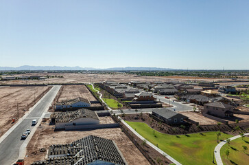 A new neighborhood being built in the suburbs